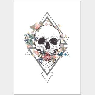 Dead Flowered Skull Posters and Art